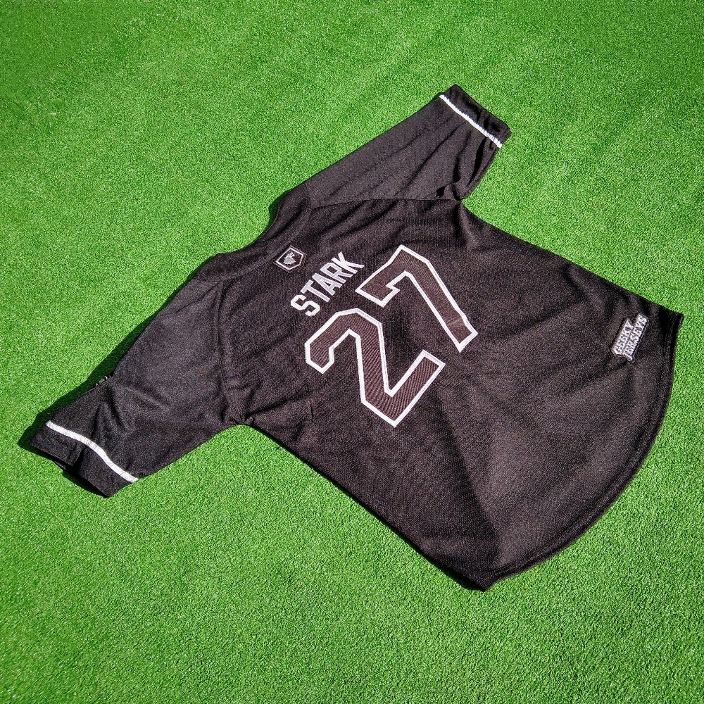 Game of Thrones Direwolves Winter is Coming #27 House Stark Med Baseball Jersey